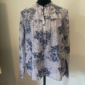 Floral Blue Women's Top lucky brand small